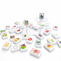Amerikaanse Pastorale Boerderij Tarwe Fruit Thema Moderne Luxe Dubbelzijdige Acryl Mahjong Set Handgeschilderde Feestelijke Sfeer