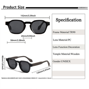 Lunettes de soleil rétro polarisées en bois massif pour hommes Lunettes de soleil design de marque de luxe Lunettes de conduite pour femmes Lunettes de vacances - Product Image 3
