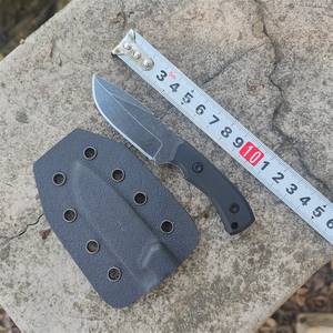 छोटे सीधे 420 स्टील ब्लेड चाकू जी 10 हैंडल फिक्स्ड ब्लेड शिकार बचने का उपकरण - Product Image 5