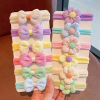 Nouveaux élastiques à cheveux doux pour enfants, attaches pour cheveux qui ne blessent pas les filles, jolies élastiques à cheveux fleuris pour queue de cheval