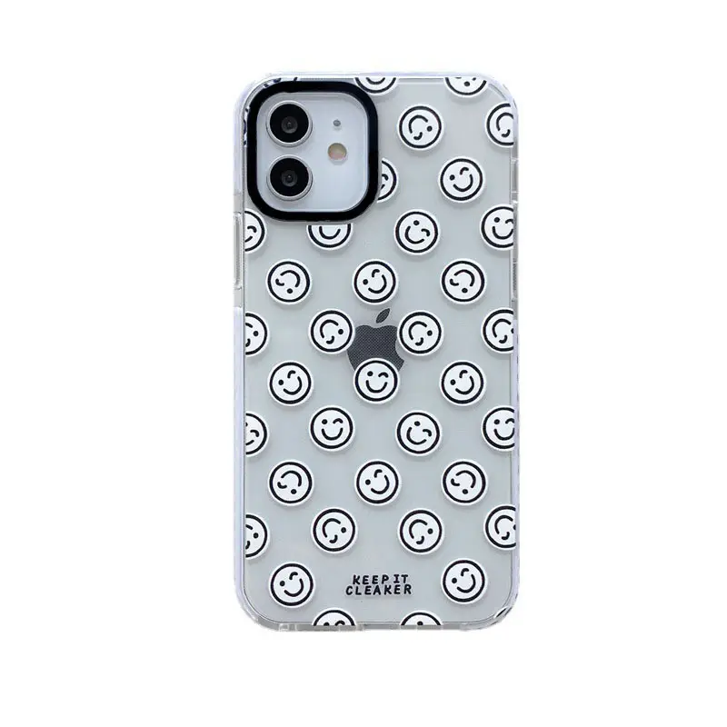 Großhandelspreis transparent niedliches lächelndes Gesicht Handyetui für Samsung A54 iPhone 15 pro max