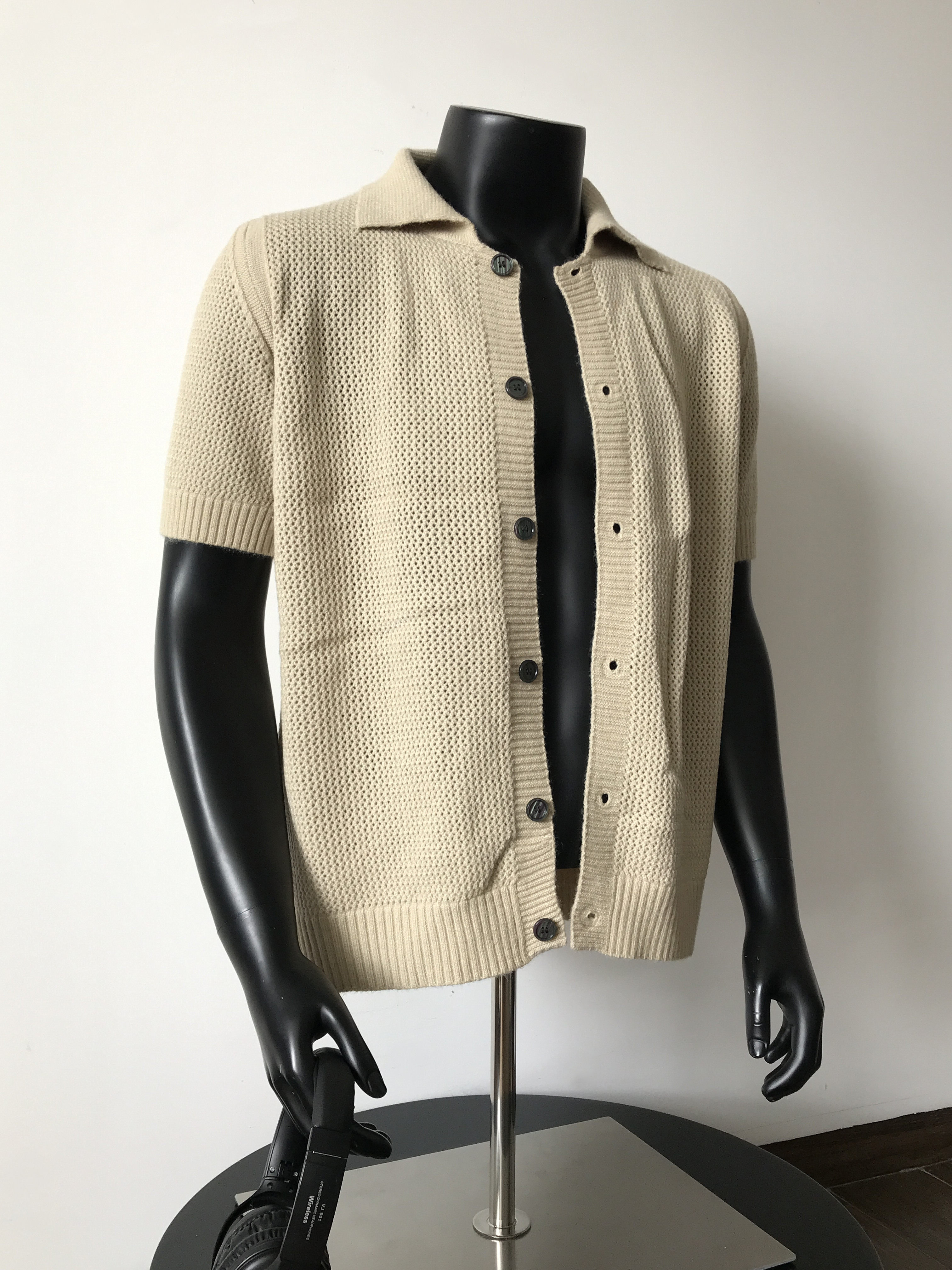 Custom Men's Sweater Cardigan Knitwear Hollow Out Short Sleeve Old Money Shirt POLO Knitted Summer Sueter Para Hombre