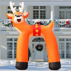 Vente en gros COMIN 14 pieds arche de renne gonflable LED intégrées décorations de jardin de pelouse de cour de noël décorations de fête - Product Image 2