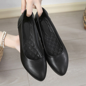<span class=keywords><strong>Chaussures</strong></span> habillées à talon compensé pour femmes, noires, à enfiler, décontractées, pour le travail, vente en gros - Product Image 3