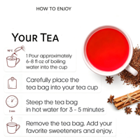 Thé Rouge Rooibos en Sachets Individuels, Doux avec un Arôme Revitalisant, Feuilles de Buisson Rouge Pures, à Boire Chaud ou Glacé