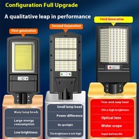 Lampe solaire de rue LED intégrée à trois côtés automatique IP65, lumière de jardin, capteur de présence humaine, ABS, extérieur, maison, pour route