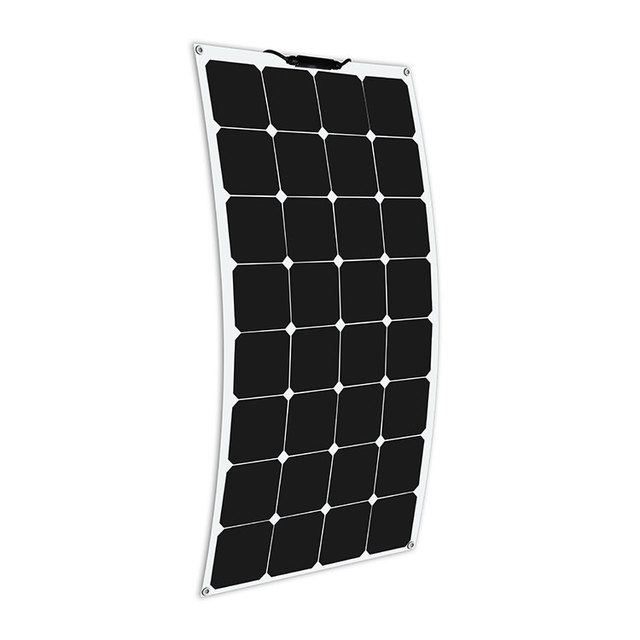 Solar 100W High Efficiency Mono Flexible Solar Panel IP65 Junction Box 21% Efficiency for Yacht Lorry Trailer Domestic
