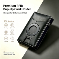 Portefeuille Pop-up en Cuir avec Protection RFID, Minimaliste et Fin, Personnalisable avec Logo Gravé – Vente en Gros