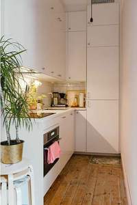 Estilo Crema, Estilo Fresco, Personalización de Gabinetes, para Apartamentos Pequeños, Almacenamiento Completo, Gabinetes Abiertos, Juego Completo para Hogares - Product Image 5