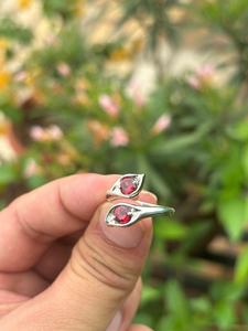 100% Natural Genuine Mozambique <b>Garnet</b> Sterling <b>Silver</b> <b>Ring</b> - January Birthstone Everyday Jewelry Gift for Her - Product Image 2