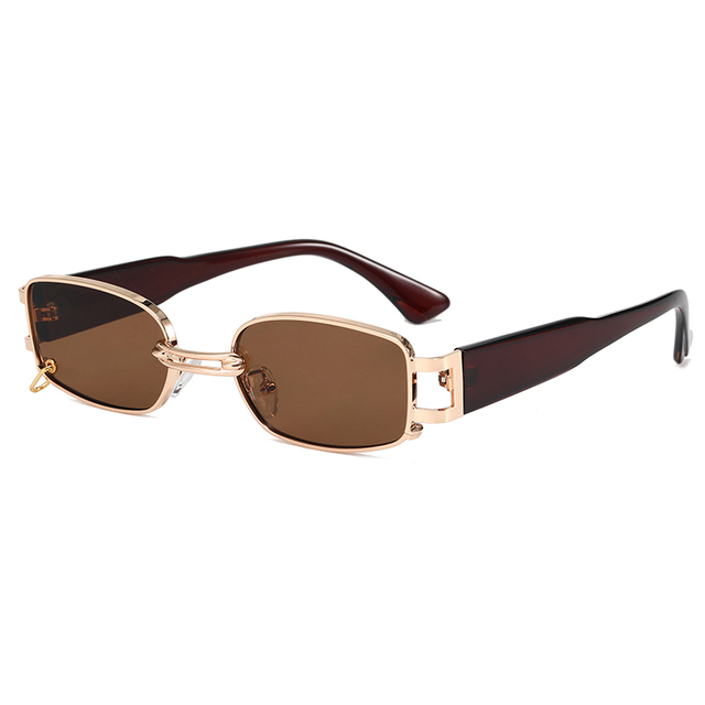 Superhot Eyewear 29332 Fashion Metal Frame Sun Glasses Retro Small Rectangle UV400 Shades Sunglasses
