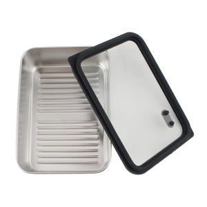 Boîte de rangement avec couvercle, lot de 3, boîte à lunch, boîtes en acier inoxydable de qualité supérieure avec couvercle en verre, boîte alimentaire - Product Image 5