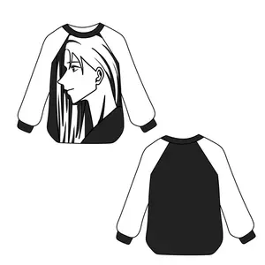 Chandails sur mesure OEM ODM pulls en noir et blanc en jacquard avec dessin animé pull-over en maille