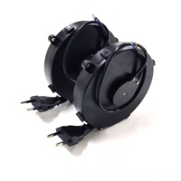 Enrouleur de câble rétractable miniature de 1,8 m avec prise européenne Schuko CEE7/16 à 2 broches, à ressort, pour aspirateur, sèche-linge, ordinateur