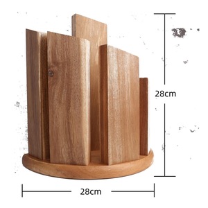 Kitchen Knife Rack Magnetic Wood 7Pcs <b>Desktop</b> Vertical Utensil Holder For Countertop Storage - Product Image 4