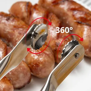 Outils de barbecue en acier inoxydable 18/8 (304) extra longs de qualité supérieure, pinces <span class=keywords><strong>à</strong></span> viande rotatives, pinces <span class=keywords><strong>à</strong></span> hot-dogs, pinces <span class=keywords><strong>à</strong></span> barbecue pratiques pour la maison et le camping - Product Image 3