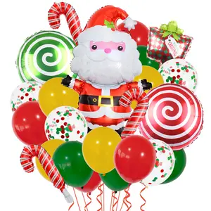 メリークリスマスバルーンセットヘリウムクリスマス雪だるまフォイルバルーンクリスマスパーティーデコレーション用品おもちゃ明けましておめでとうボール
