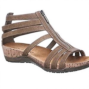 Women Flat <b>Sandals</b> Mesh Strappy <b>Buckle</b> Outdoor Summer Slip on Wedge <b>Sandals</b> Round Toe Casual Wear - Product Image 1