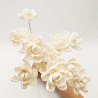 Bunga Teratai Putih Buatan dari Kayu Sola untuk Pengharum Ruangan, Pewangi Reed Diffuser, dan Dekorasi