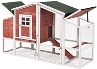 Poulailler maison de lapin Cage en bois pour petits animaux hutte de lapin avec rampe et plateau
