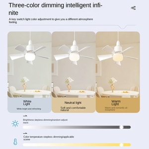 Ventilador de Techo Moderno E27 con Bombilla, Control Remoto Inteligente, 3 Colores, Atenuación, Ventilador Silencioso con Luz, Forma de Flor - Product Image 2