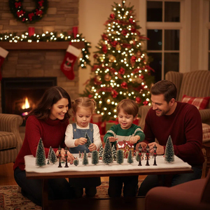 11Pcs Giáng Sinh Ngôi Nhà Làng Xây Dựng Ngôi Nhà Nhỏ Làng Đèn Đường Mini Cây Giáng Sinh Trang Trí Thiết Lập - Product Image 5