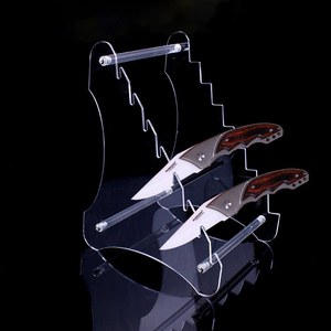 Tùy Chỉnh Rõ Ràng Có Thể Tháo Rời Nhà Bếp Tabletop <span class=keywords><strong>Acrylic</strong></span> Giá Kim Cương Hình Dao Đứng Chủ Cho Nhà Bếp Lưu Trữ Hiển Thị - Product Image 2