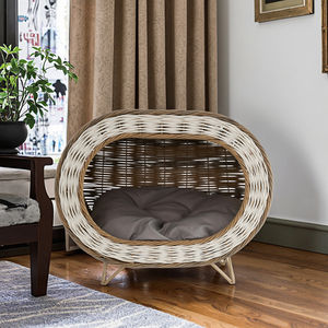 Новая дизайнерская лежанка для животных из плетеной ивы: уютное домашнее место для кошек и мягкая квадратная лежанка для собак - Product Image 4