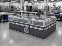 Congélateur îlot à économie d'énergie avec compresseur Embraco et fenêtre panoramique, congélateur commercial pour viande congelée et crème glacée