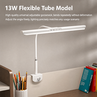 Lampe de bureau LED contemporaine 95CRI en métal, écologique, avec tube flexible AC, hauteur réglable, gradation tactile/contrôle des couleurs, protection des yeux