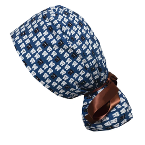 Cappello chirurgico con Logo personalizzato in cotone con copricapo da infermiera a coda di cavallo foderato in raso <span class=keywords><strong>per</strong></span> cappello medico infermiere taglia <span class=keywords><strong>capelli</strong></span> lunghi regolabili - Product Image 1
