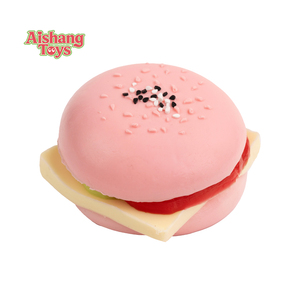 Juguete Blandito de Silicona en Forma de Hamburguesa Rosa al por Mayor, Juguete Realista para Apretar con Forma de Hamburguesa para Recuerdos de Fiesta para Niños y Adultos - Product Image 3