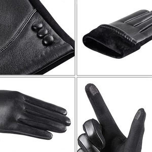Gants d'hiver décontractés pour femmes en cuir de chèvre, écologiques, respirants, avec fonction écran tactile, pour sports de ski en extérieur, vente en gros - Product Image 6