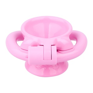 FRRK Cage de chasteté masculine en résine ABS inversée, avec verrouillage urétral, anneau pénien résistant, rose, pour sissy, articles pour adultes, vente en gros - Product Image 3
