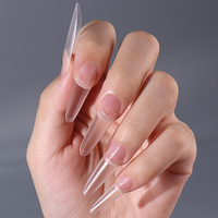 Salon de manucure 32/320pcs gouttelettes d'eau forme faux ongle pointe transparente demi-couverture pleine mate longue ronde ongles conseils