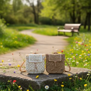 Zaino in carta intrecciata 35x36 cm BOLSO Borsa per cellulare - Product Image 3