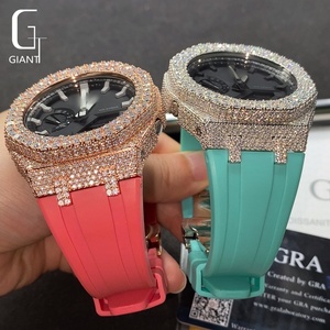 Boîtier de montre GA2100 serti de diamants Moissanite, en argent sterling 925, pièce de montre en Moissanite VVS, passe le testeur de diamants - Product Image 3