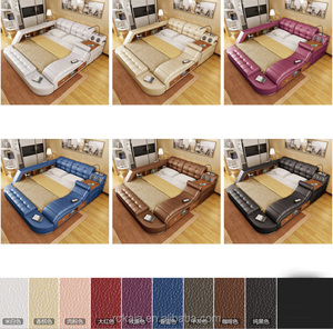 Letto Massaggiante Smart di Grande Successo Moderno King Size Matrimoniale Multifunzione con Musica Letto di Lusso Sexy in Pelle Mobili per Camera da Letto - Product Image 6