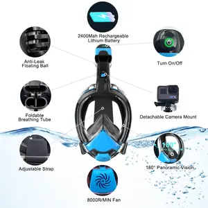 Orsen mới nhất Đầy đủ khuôn mặt Scuba mặt nạ 180 Seaview CO2 thở an toàn Bơi Lặn Ống Thở Mặt Nạ