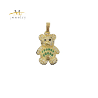Nouveau Collier Enfant JML Tendance avec Pendentif Ours Mignon de Haute Qualité, Breloques en Laiton Plaqué Or 14 carats, Pendentif Délicat en Zircon pour Fête