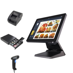 Hot POS PC 15.6inch tất cả-trong-một tiền mặt đăng ký màn hình cảm ứng TFT Màn hình LED điểm của bán TPV POS Hệ thống thiết bị đầu cuối VFD Led Bar - Product Image 1
