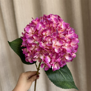 KEWEI-H001 Fleurs artificielles en soie 3D Hydrangea soleil bleu foncé Grande fleur artificielle Hydrangea pour décoration de mariage - Product Image 3