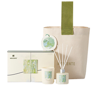 Coffret de diffuseurs d'arômes floraux et bougies parfumées de luxe Mescente, personnalisables, avec boîte