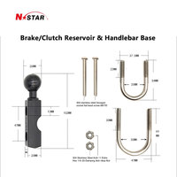 Support de fixation pour téléphone portable sur guidon de moto avec boulon en U de 1 pouce, support de charge sans fil pour moto