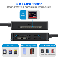 Lector de Tarjetas USB 3.0 Tipo-C 4 en 1 Usado, Compatible con CF/SD/TF/MS, Velocidad de Transferencia de 5 Gbps, Compatible con Laptops, en Stock