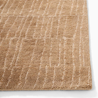 Tapis en laine de qualité supérieure Desert Sands, 100% laine de Nouvelle-Zélande, tufté à la main, design moderne, antidérapant, lavable, disponible en plusieurs tailles
