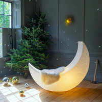 Lampe de pelouse extérieure, lampe de lune, Design d'ambiance de fête, lampe de croissant de cour créative