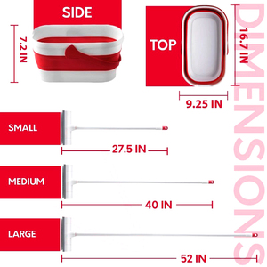 Ensemble serpillière et <span class=keywords><strong>seau</strong></span> pliable avec essoreuse, brosse de nettoyage robuste, serpillière et <span class=keywords><strong>balai</strong></span> pliables <span class=keywords><strong>pour</strong></span> le nettoyage intérieur ou extérieur - Product Image 4