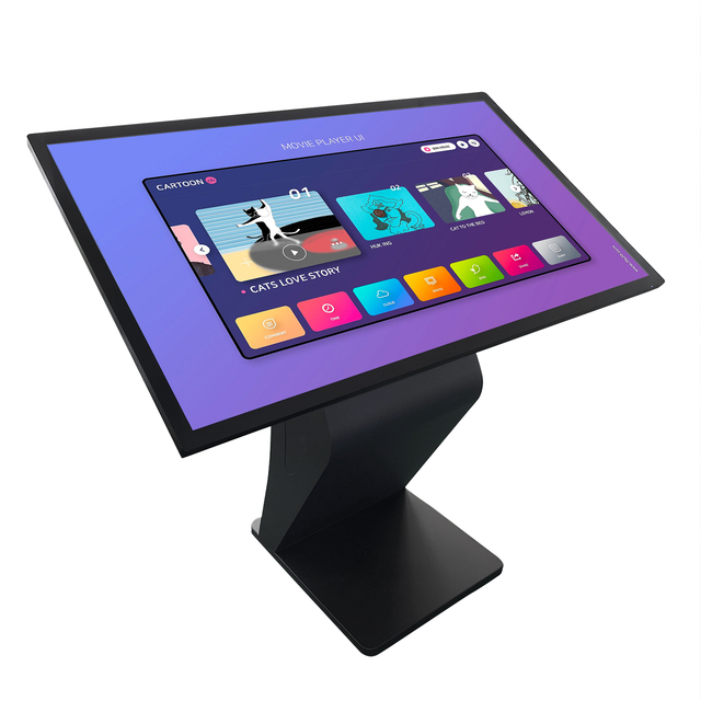 Hot Selling 32-65 Inch 4K Interactive Inquiry Touch Screen Self Service LCD Display K Shaped Floor Stand Wayfinding Elevator