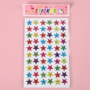 Autocollants adhésifs en forme d'étoile à cinq branches avec paillettes laser pour les loisirs créatifs des enfants et les autocollants décoratifs de récompense - Product Image 6